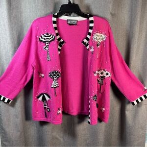 BeréK Beaded Parisian Umbrella Cardigan -Size Large